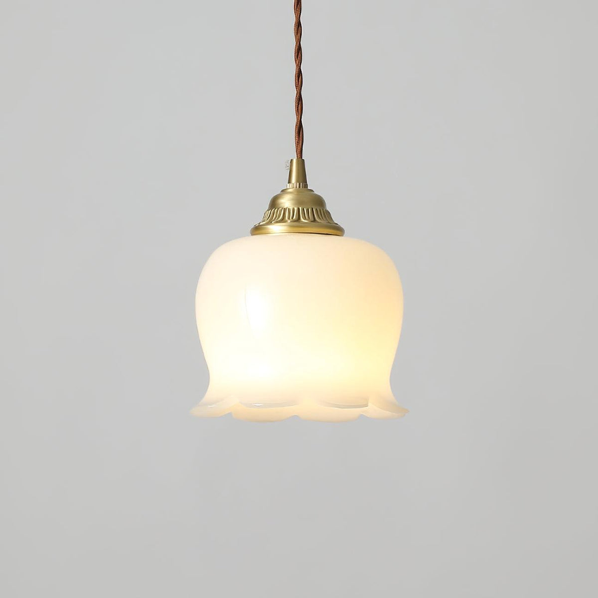 Pendant Lamp Valley Flower Design-Lighting > Pendant Lights-casanuva-14cmx15cm-Brass & Beige-casanuva