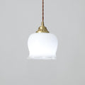 Pendant Lamp Valley Flower Design-Lighting > Pendant Lights-casanuva-14cmx15cm-Brass & White-casanuva