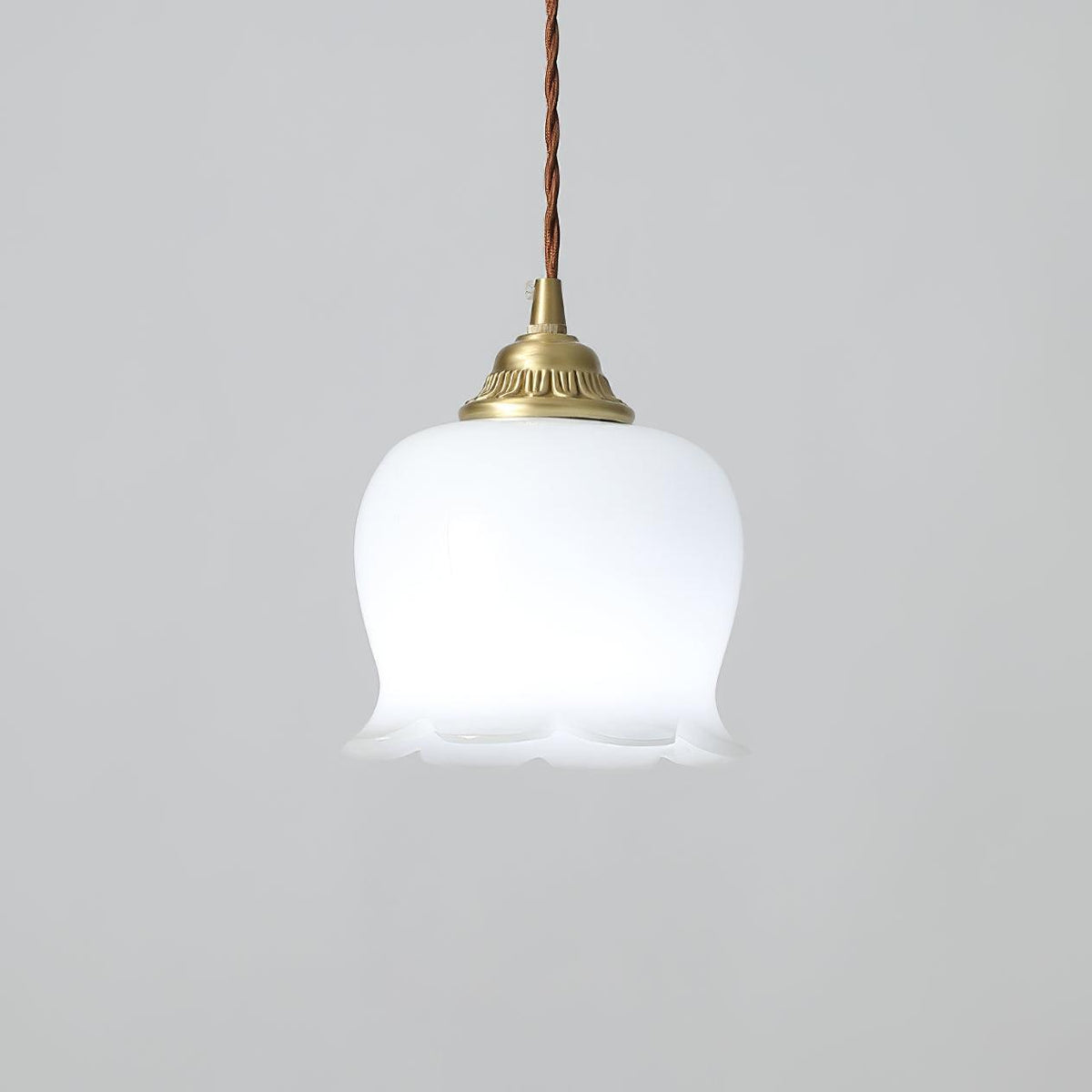 Pendant Lamp Valley Flower Design-Lighting > Pendant Lights-casanuva-14cmx15cm-Brass & White-casanuva