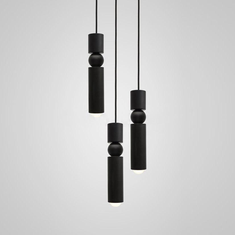 Pendant Light with Adjustable Height-Lighting > Pendant Lights-casanuva-3heads 30cmx150cm-Black-casanuva