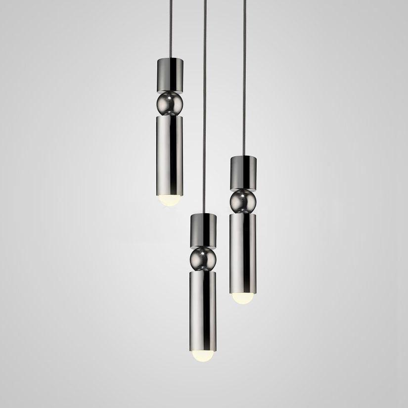 Pendant Light with Adjustable Height-Lighting > Pendant Lights-casanuva-3heads 30cmx150cm-Chrome-casanuva
