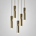 Pendant Light with Adjustable Height-Lighting > Pendant Lights-casanuva-5heads 30cmx150cm-Gold-casanuva