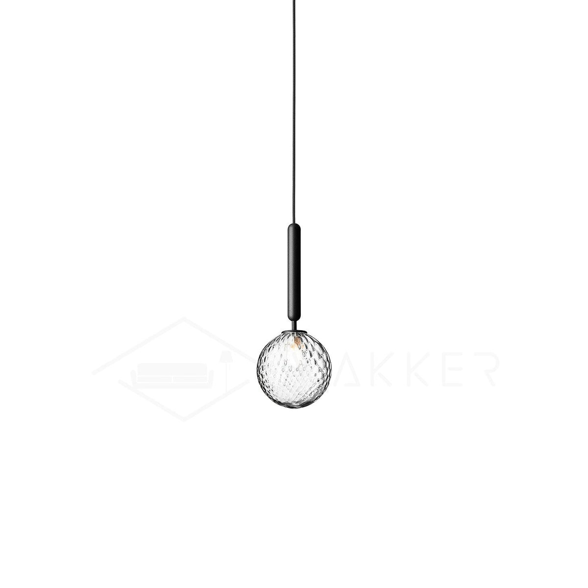 Pendant Light with Dimmable LED-Lighting > Pendant Lights-casanuva-1 head 15cmx35cm-Black-Clear-casanuva