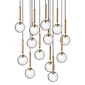 Pendant Light with Dimmable LED-Lighting > Pendant Lights-casanuva-13 heads 60cmx200cm-Gold-Clear-casanuva
