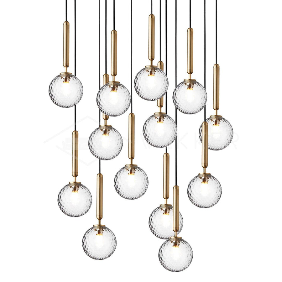 Pendant Light with Dimmable LED-Lighting > Pendant Lights-casanuva-13 heads 60cmx200cm-Gold-Clear-casanuva