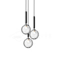 Pendant Light with Dimmable LED-Lighting > Pendant Lights-casanuva-3 heads 20cmx150cm-Black-Clear-casanuva