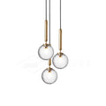 Pendant Light with Dimmable LED-Lighting > Pendant Lights-casanuva-3 heads 20cmx150cm-Gold-Clear-casanuva