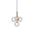 Pendant Light with Dimmable LED-Lighting > Pendant Lights-casanuva-4 heads 35cmx43cm-Gold-Clear-casanuva