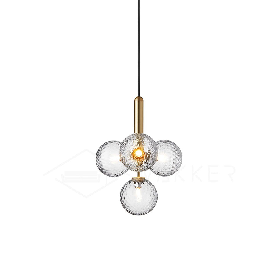 Pendant Light with Dimmable LED-Lighting > Pendant Lights-casanuva-4 heads 35cmx43cm-Gold-Clear-casanuva