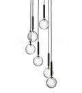 Pendant Light with Dimmable LED-Lighting > Pendant Lights-casanuva-6 heads 30cmx150cm-Black-Clear-casanuva