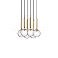 Pendant Light with Dimmable LED-Lighting > Pendant Lights-casanuva-6 heads 30cmx150cm-Gold-Clear-casanuva