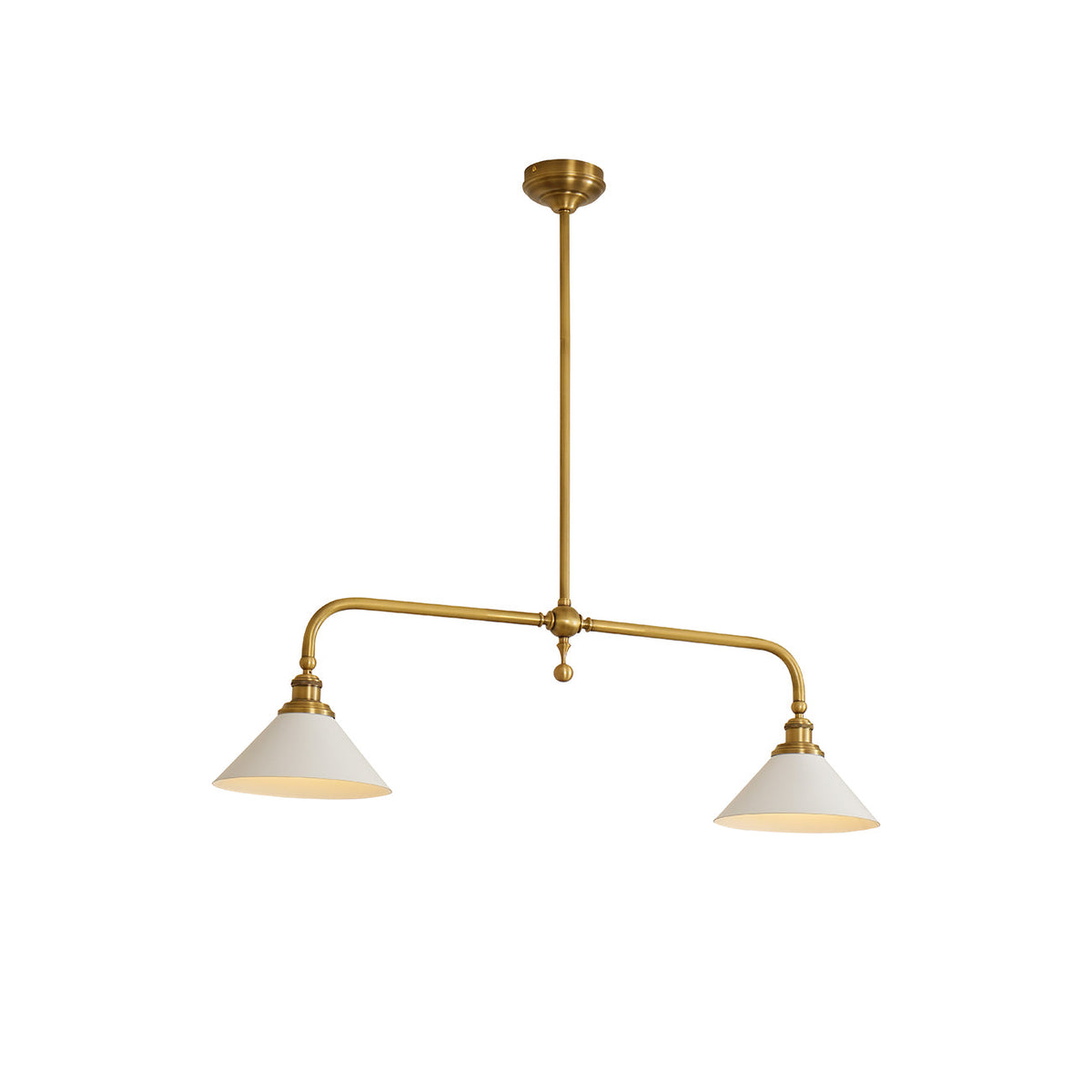 Pendant Light with Glass Shade-Lighting > Pendant Lights-casanuva-2 heads 2 heads 102cmx23c-Brass-Aluminum Lampshade-casanuva