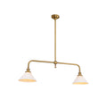 Pendant Light with Glass Shade-Lighting > Pendant Lights-casanuva-2 heads 2 heads 102cmx23c-Brass-Ceramics Lampshade-casanuva