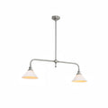 Pendant Light with Glass Shade-Lighting > Pendant Lights-casanuva-2 heads 2 heads 102cmx23c-Nickel color-Ceramics Lampshade-casanuva