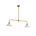 Pendant Light with Glass Shade-Lighting > Pendant Lights-casanuva-2 heads 2 heads 120cmx23c-Brass-Aluminum Lampshade-casanuva