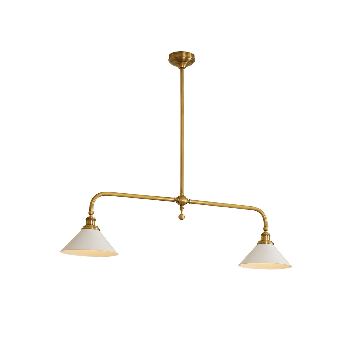 Pendant Light with Glass Shade-Lighting > Pendant Lights-casanuva-2 heads 2 heads 120cmx23c-Brass-Aluminum Lampshade-casanuva