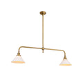 Pendant Light with Glass Shade-Lighting > Pendant Lights-casanuva-2 heads 2 heads 120cmx23c-Brass-Ceramics Lampshade-casanuva