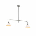 Pendant Light with Glass Shade-Lighting > Pendant Lights-casanuva-2 heads 2 heads 120cmx23c-Nickel color-Ceramics Lampshade-casanuva