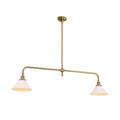 Pendant Light with Glass Shade-Lighting > Pendant Lights-casanuva-2 heads 2 heads 140cmx23c-Brass-Ceramics Lampshade-casanuva