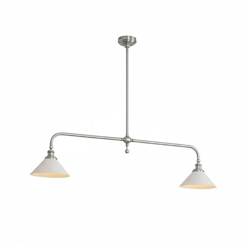 Pendant Light with Glass Shade-Lighting > Pendant Lights-casanuva-2 heads 2 heads 140cmx23c-Nickel color-Aluminum Lampshade-casanuva