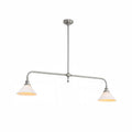 Pendant Light with Glass Shade-Lighting > Pendant Lights-casanuva-2 heads 2 heads 140cmx23c-Nickel color-Ceramics Lampshade-casanuva