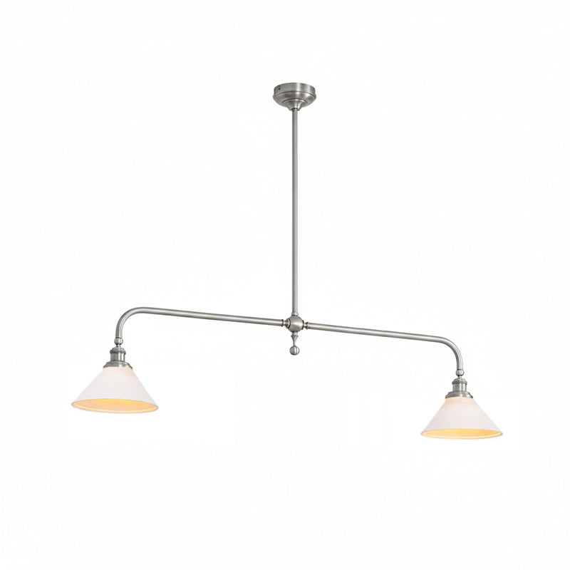 Pendant Light with Glass Shade-Lighting > Pendant Lights-casanuva-2 heads 2 heads 140cmx23c-Nickel color-Ceramics Lampshade-casanuva
