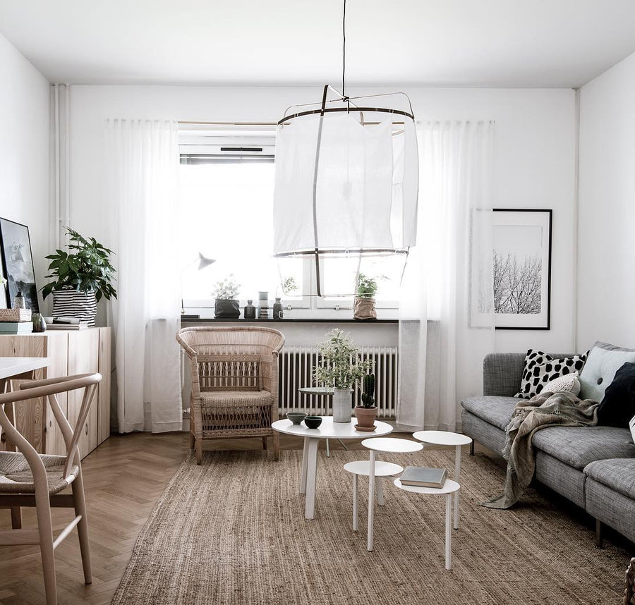 Pendant Light with Natural Fiber Shade-Lighting > Pendant Lights-casanuva-casanuva