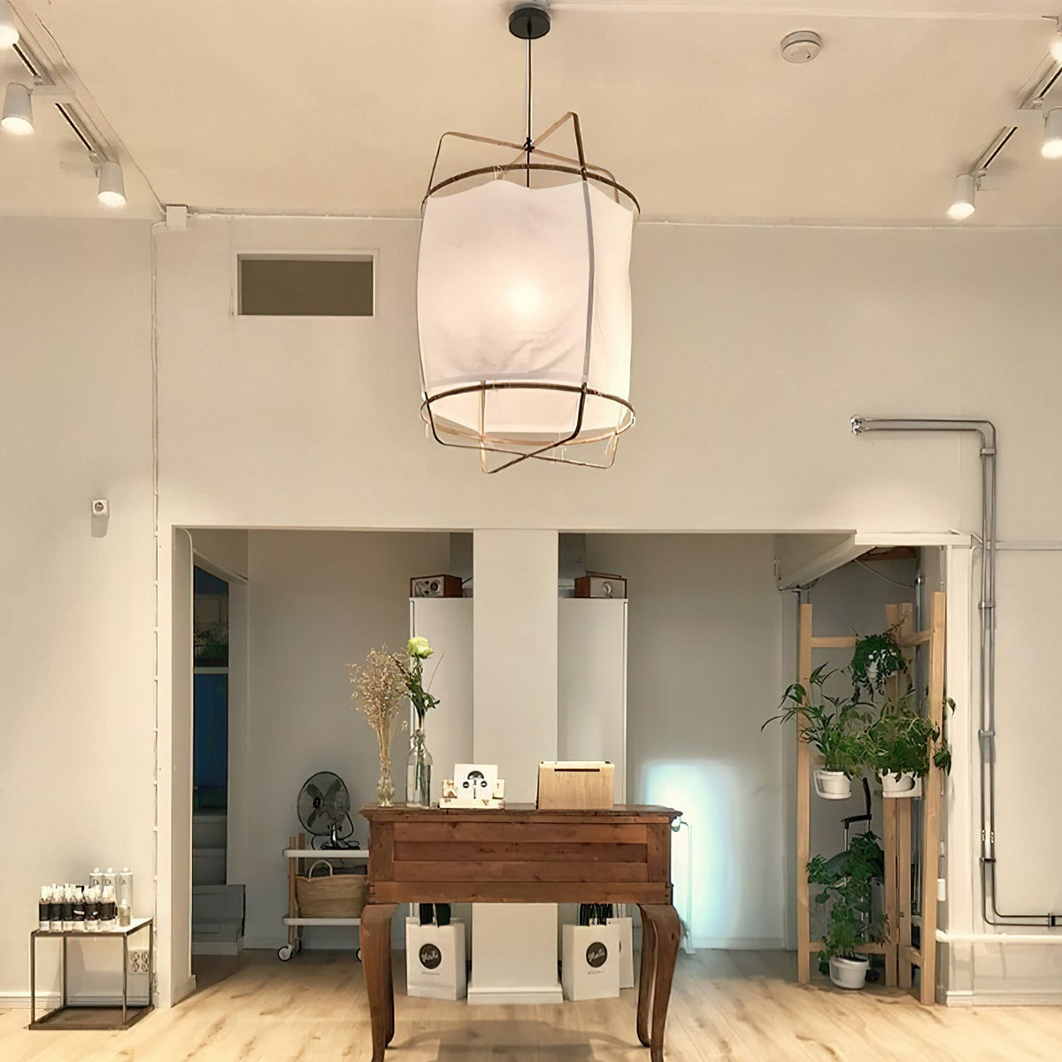 Pendant Light with Natural Fiber Shade-Lighting > Pendant Lights-casanuva-casanuva