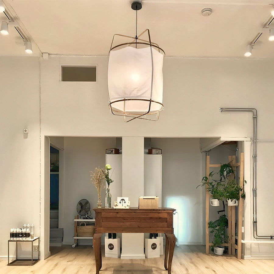 Pendant Light with Natural Fiber Shade-Lighting > Pendant Lights-casanuva-casanuva