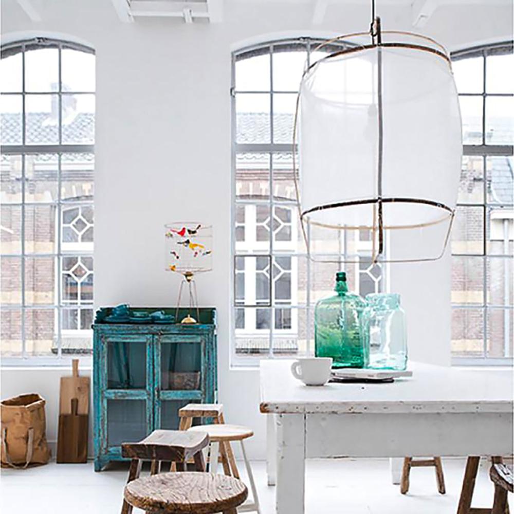 Pendant Light with Natural Fiber Shade-Lighting > Pendant Lights-casanuva-casanuva