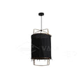 Pendant Light with Natural Fiber Shade-Lighting > Pendant Lights-casanuva-40cmx62cm-Black cotton cloth-casanuva