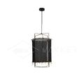 Pendant Light with Natural Fiber Shade-Lighting > Pendant Lights-casanuva-40cmx62cm-Black gauze-casanuva