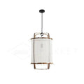 Pendant Light with Natural Fiber Shade-Lighting > Pendant Lights-casanuva-40cmx62cm-White gauze-casanuva