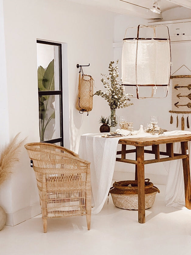 Pendant Light with Natural Fiber Shade-Lighting > Pendant Lights-casanuva-casanuva
