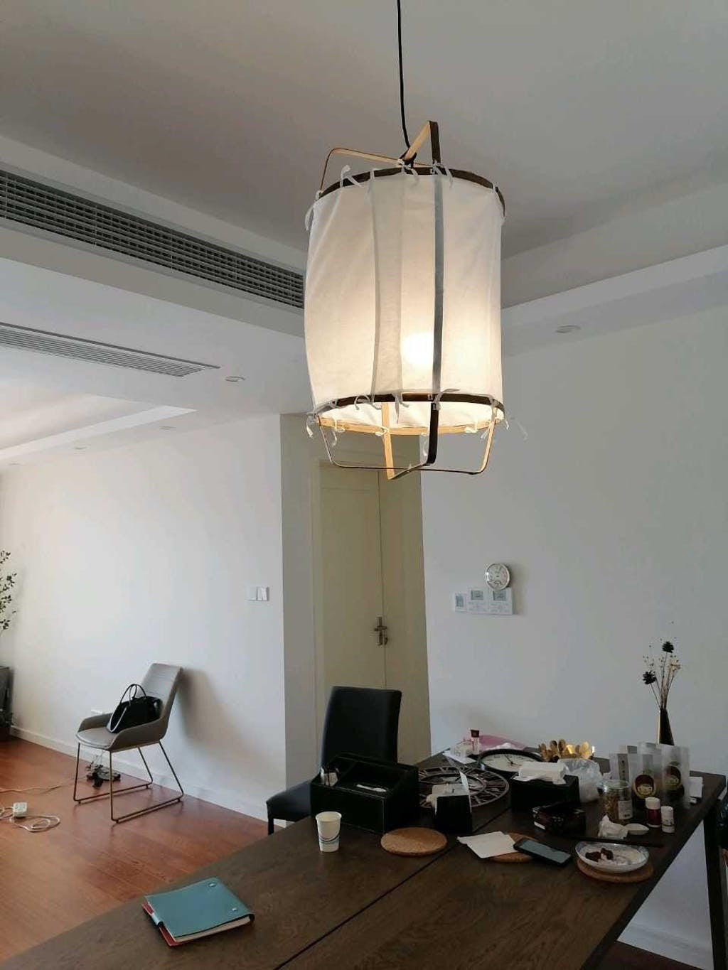 Pendant Light with Natural Fiber Shade-Lighting > Pendant Lights-casanuva-casanuva