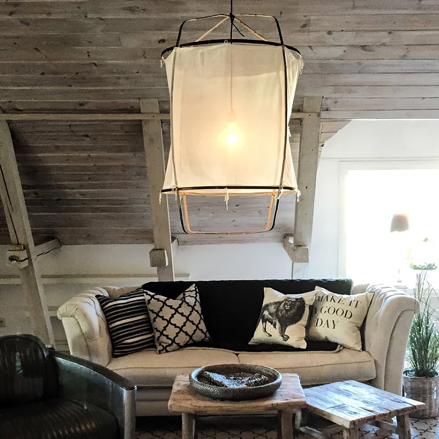Pendant Light with Natural Fiber Shade-Lighting > Pendant Lights-casanuva-casanuva
