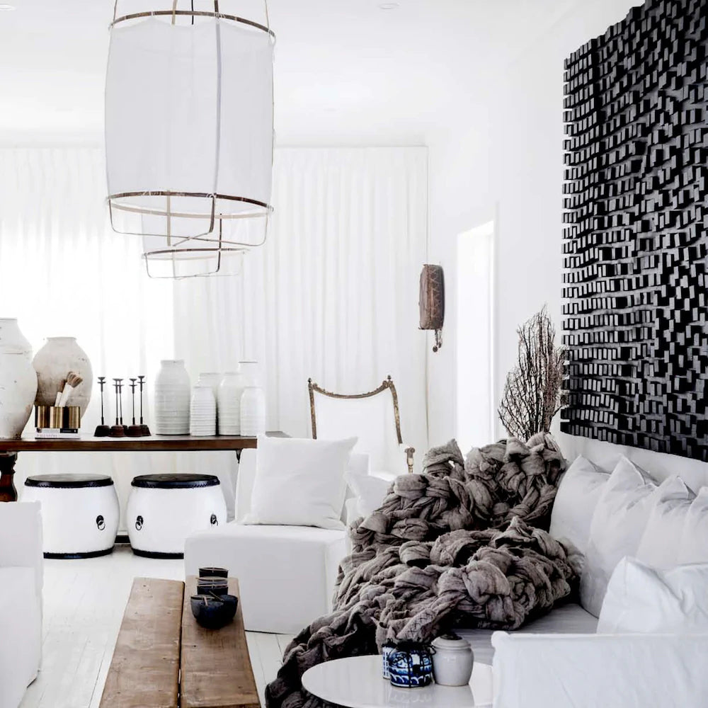 Pendant Light with Natural Fiber Shade-Lighting > Pendant Lights-casanuva-casanuva