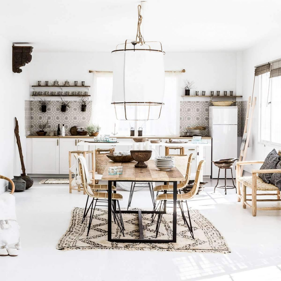 Pendant Light with Natural Fiber Shade-Lighting > Pendant Lights-casanuva-casanuva