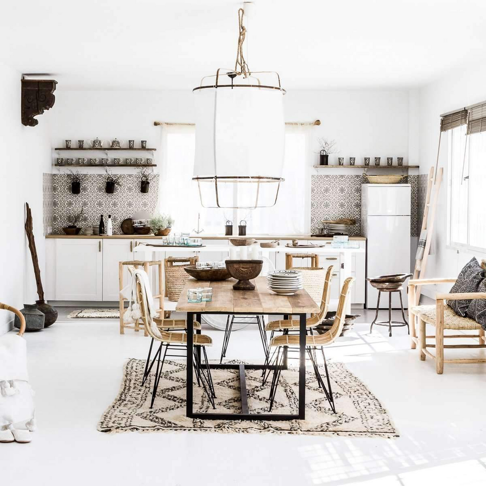 Pendant Light with Natural Fiber Shade-Lighting > Pendant Lights-casanuva-casanuva