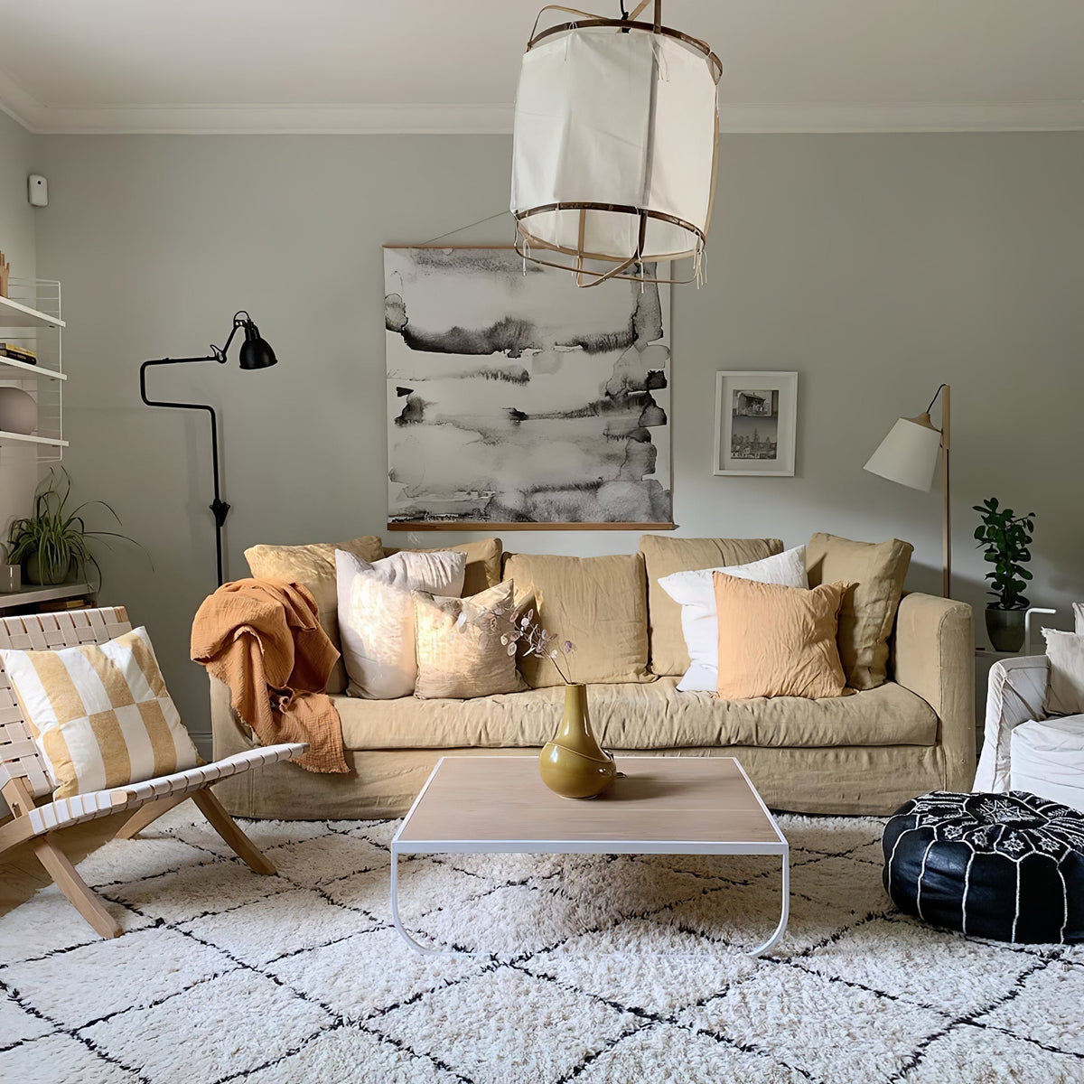 Pendant Light with Natural Fiber Shade-Lighting > Pendant Lights-casanuva-casanuva