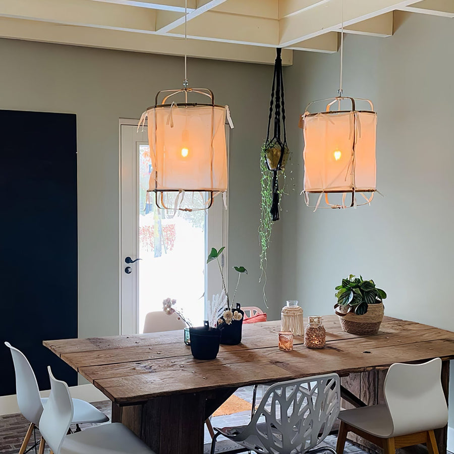 Pendant Light with Natural Fiber Shade-Lighting > Pendant Lights-casanuva-casanuva