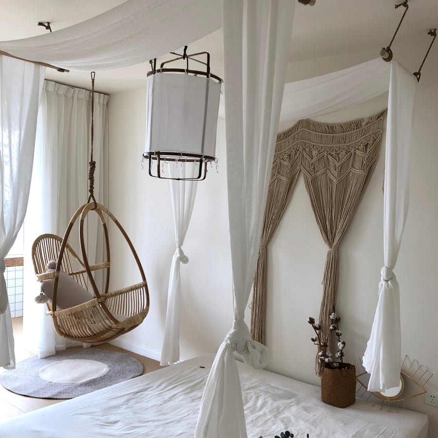 Pendant Light with Natural Fiber Shade-Lighting > Pendant Lights-casanuva-casanuva