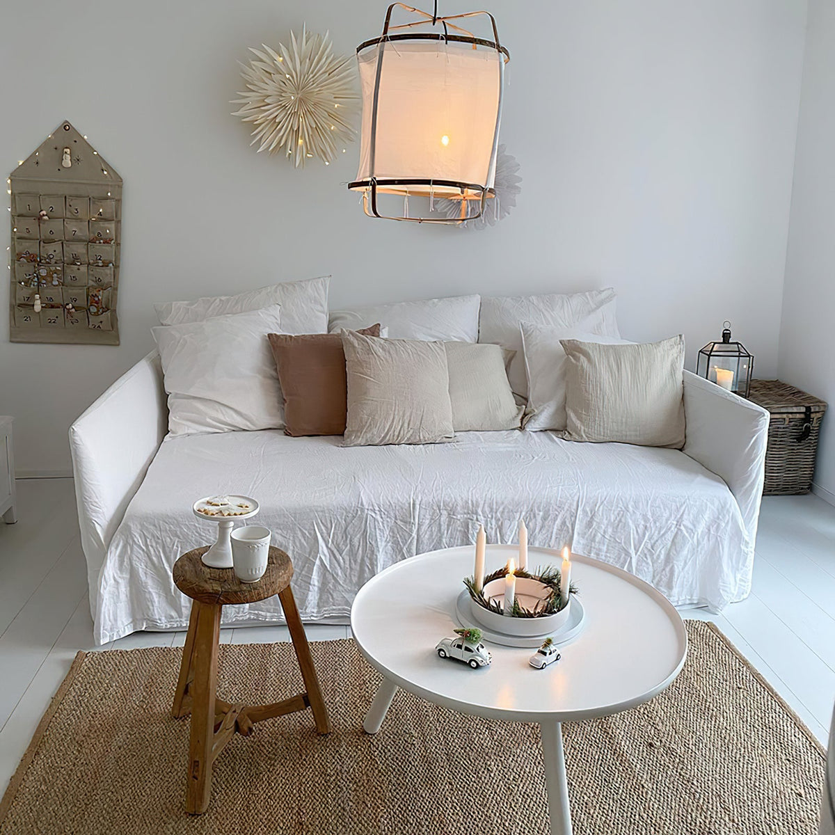 Pendant Light with Natural Fiber Shade-Lighting > Pendant Lights-casanuva-casanuva