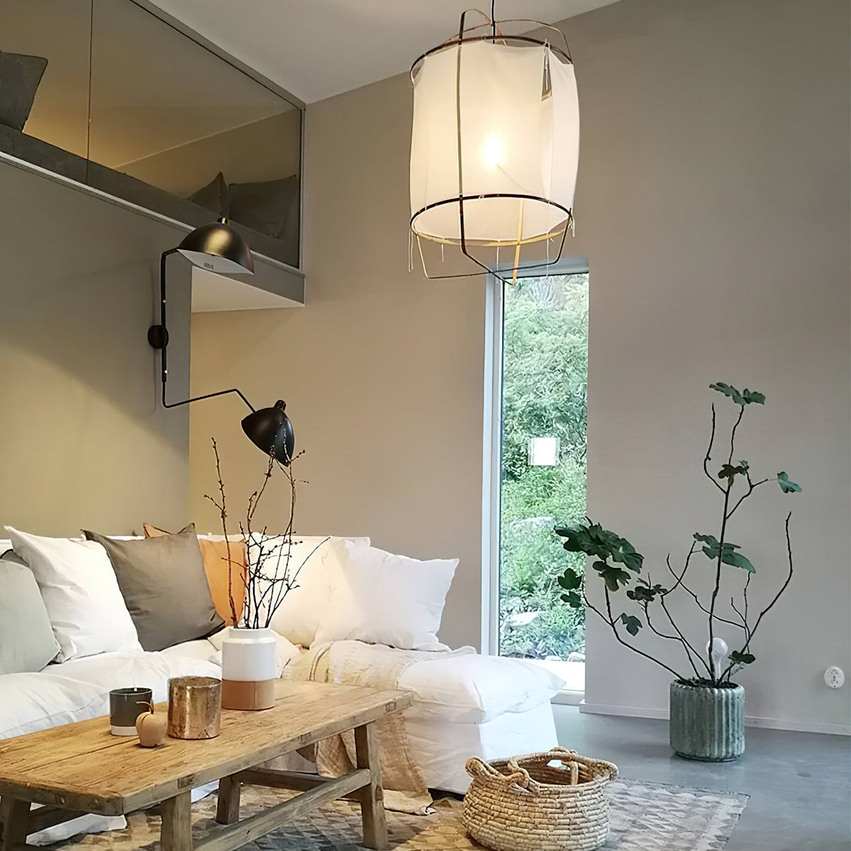 Pendant Light with Natural Fiber Shade-Lighting > Pendant Lights-casanuva-casanuva