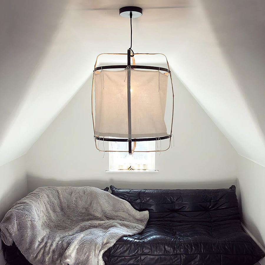 Pendant Light with Natural Fiber Shade-Lighting > Pendant Lights-casanuva-casanuva