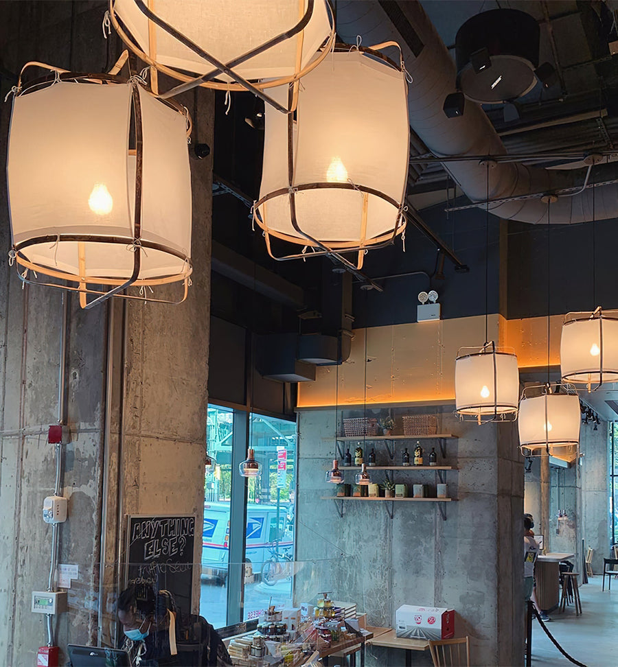 Pendant Light with Natural Fiber Shade-Lighting > Pendant Lights-casanuva-casanuva