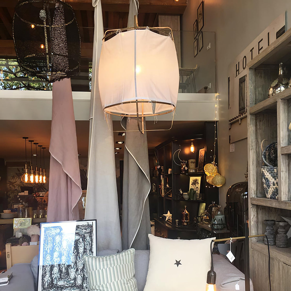 Pendant Light with Natural Fiber Shade-Lighting > Pendant Lights-casanuva-casanuva