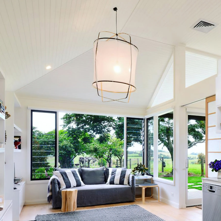 Pendant Light with Natural Fiber Shade-Lighting > Pendant Lights-casanuva-casanuva