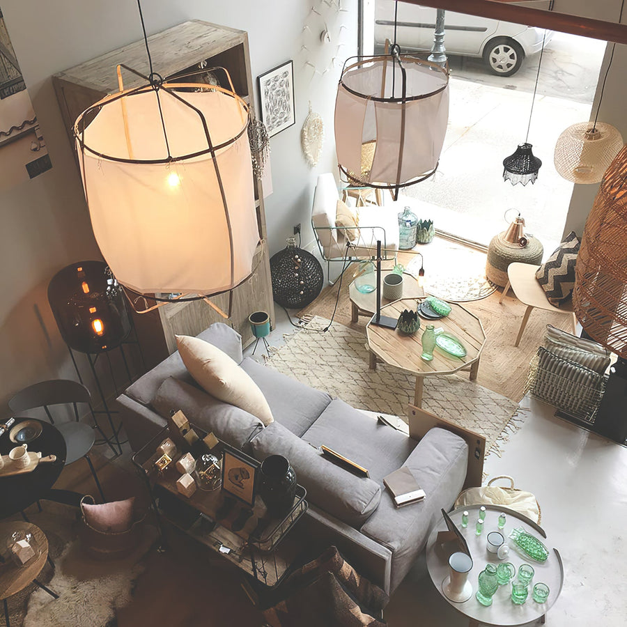 Pendant Light with Natural Fiber Shade-Lighting > Pendant Lights-casanuva-casanuva