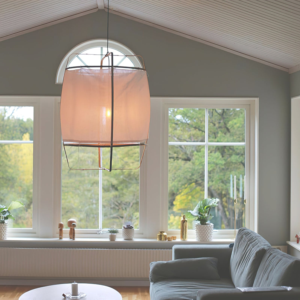 Pendant Light with Natural Fiber Shade-Lighting > Pendant Lights-casanuva-casanuva